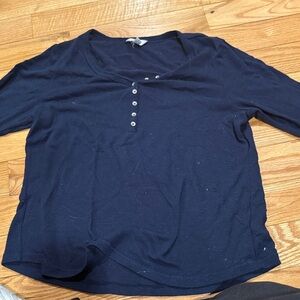 Time and Tru Navy Long Sleeve Tee